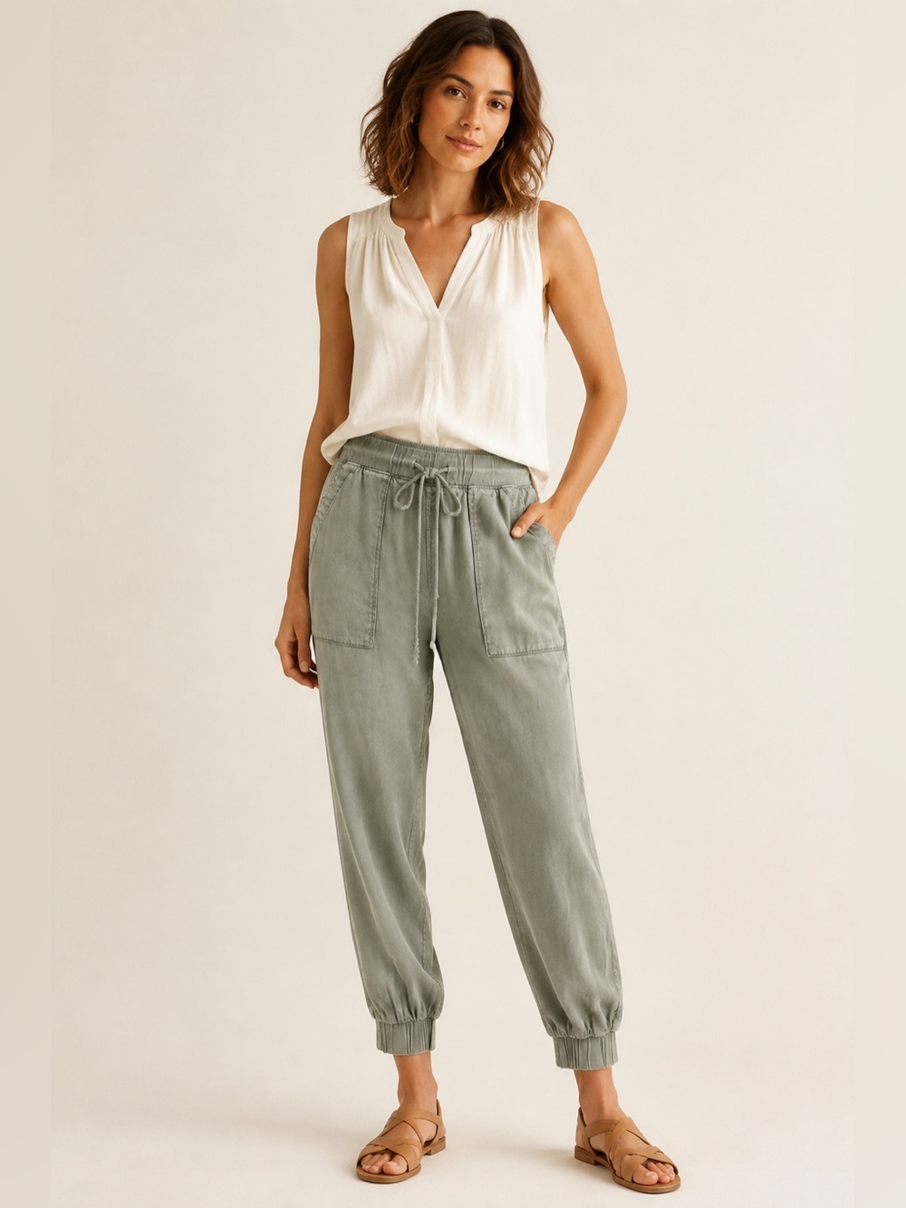 🌺 Bella Dahl Pocket Jogger Pants Sage Green
